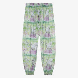 Olga Valentine-Зеленые хлопковые брюки с лошадями для девочек-подростков | Childrensalon Outlet