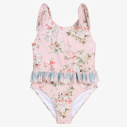 Olga Valentine-Teen Girls Pink Floral Swimsuit (UPF50+) | Childrensalon Outlet
