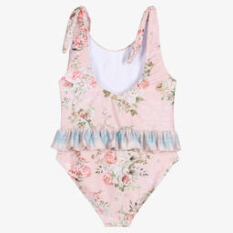 Olga Valentine-Teen Girls Pink Floral Swimsuit (UPF50+) | Childrensalon Outlet