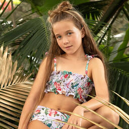 Olga Valentine-مايو بيكيني لون بنفسجي بطبعة ورود (UPF50+) | Childrensalon Outlet