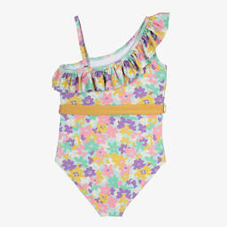 Olga Valentine-Teen Girls Turquoise Blue Asymmetric Swimsuit (UPF50+) | Childrensalon Outlet