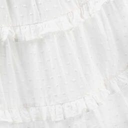 Olga Valentine-Teen Girls White Plumeti Cotton Tiered Dress | Childrensalon Outlet