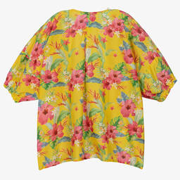 Olga Valentine-Teen Girls Yellow Silk & Cotton Kimono | Childrensalon Outlet