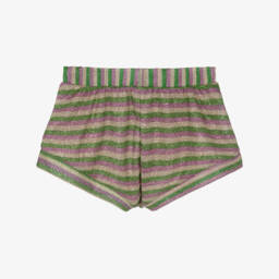 Oséree-Girls Green & Gold Striped Lumiére Shorts | Childrensalon Outlet