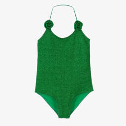 Oséree-Girls Green Lumiére Halterneck Swimsuit | Childrensalon Outlet