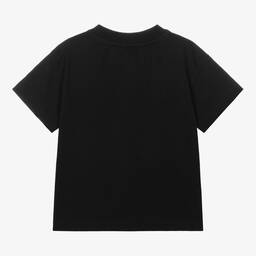 Palm Angels-Черная хлопковая футболка с медвежонком | Childrensalon Outlet