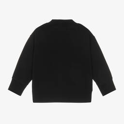 Palm Angels-Black Cotton Palm Tree Print Sweatshirt | Childrensalon Outlet