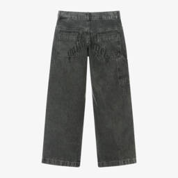 Palm Angels-Boys Charcoal Relaxed Denim Trousers | Childrensalon Outlet