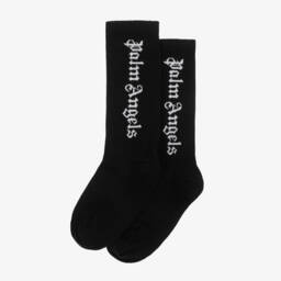 بالم أنجلز-جوارب قطنية محبوكة للأولاد بلون الأبنوس | Childrensalon Outlet