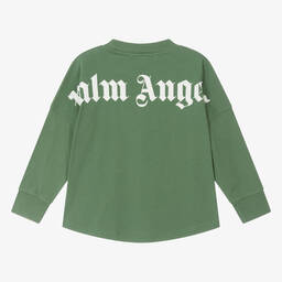 Palm Angels-Boys Green Cotton Top | Childrensalon Outlet