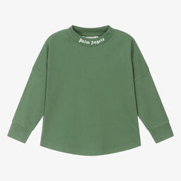 Palm Angels-Boys Green Cotton Top | Childrensalon Outlet