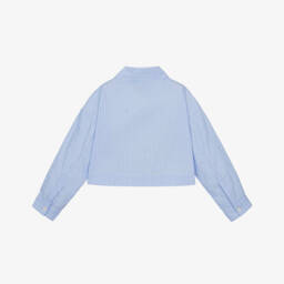 Palm Angels-Girls Elegant Blue Striped Shirt | Childrensalon Outlet