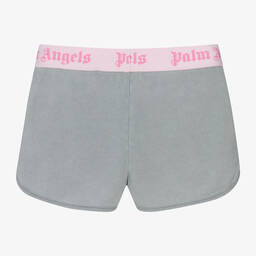 Palm Angels-Girls Grey Cotton Shorts | Childrensalon Outlet
