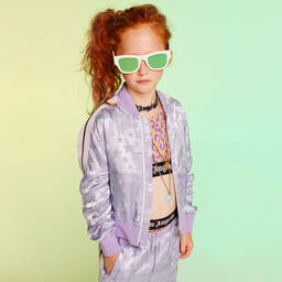 Palm Angels-Girls Lilac Star Jacquard Track Top | Childrensalon Outlet