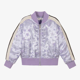 Palm Angels-Girls Lilac Star Jacquard Track Top | Childrensalon Outlet