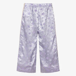 Palm Angels-Girls Lilac Star Jacquard Track Trousers | Childrensalon Outlet