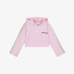 Palm Angels-Короткий розовый свитшот для девочек из Милано | Childrensalon Outlet