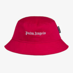 Palm Angels-Girls Pink Cotton Bucket Hat | Childrensalon Outlet