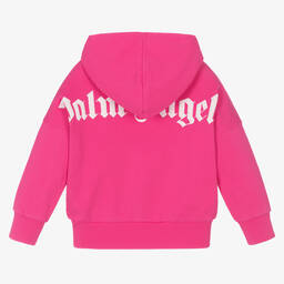 بالم أنجلز-توب هودي قطن عضوي لون زهري فيوشيا للبنات | Childrensalon Outlet