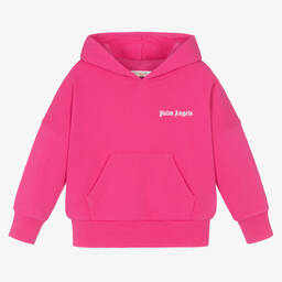 بالم أنجلز-توب هودي قطن عضوي لون زهري فيوشيا للبنات | Childrensalon Outlet