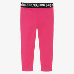 Palm Angels-Girls Pink Cotton Leggings | Childrensalon Outlet