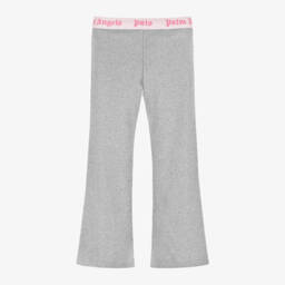 Palm Angels-Girls Silver Sparkle Flared Trousers | Childrensalon Outlet