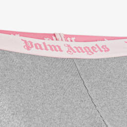 Palm Angels-Girls Silver Sparkle Flared Trousers | Childrensalon Outlet
