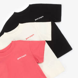 Palm Angels-Тройка хлопковых футболок для девочек | Childrensalon Outlet