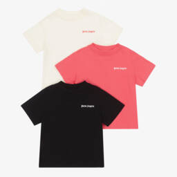 Palm Angels-Тройка хлопковых футболок для девочек | Childrensalon Outlet