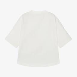 Palm Angels-Кремовая футболка из органического хлопка с пальмами | Childrensalon Outlet