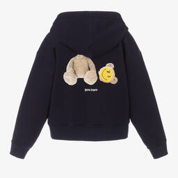 Palm Angels-Teen Blue Smiley Bear Hoodie | Childrensalon Outlet