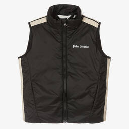Palm Angels-Teen Boys Black Padded Gilet | Childrensalon Outlet
