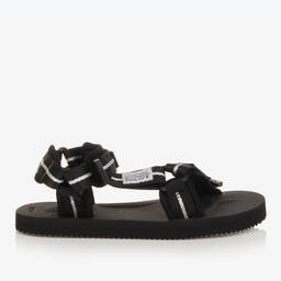 Palm Angels-Teen Boys Black Velcro Strap Sandals | Childrensalon Outlet