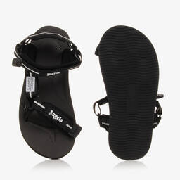 Palm Angels-Teen Boys Black Velcro Strap Sandals | Childrensalon Outlet