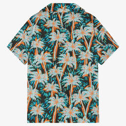 Palm Angels-Teen Boys Blue Cotton Palm Tree Shirt | Childrensalon Outlet