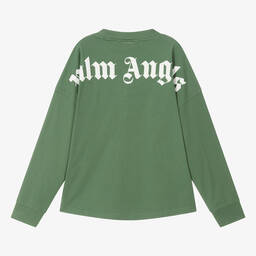 بالم أنجلز-توب قطن لون أخضر تينز ولادي | Childrensalon Outlet