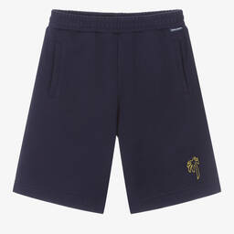 Palm Angels-Teen Boys Navy Blue Cotton Shorts | Childrensalon Outlet
