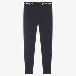 Palm Angels-Teen Girls Navy Blue Cotton Leggings | Childrensalon Outlet