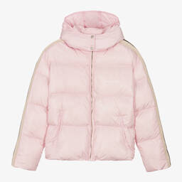 Palm Angels-جاكيت بافر تينز بناتي لون زهري فاتح | Childrensalon Outlet