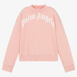 بالم أنجلز-سويتشيرت قطن جيرسي لون زهري تينز بناتي | Childrensalon Outlet