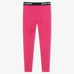 Palm Angels-Teen Girls Pink Cotton Leggings | Childrensalon Outlet