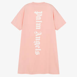 Palm Angels-Teen Girls Pink Cotton T-Shirt Dress | Childrensalon Outlet