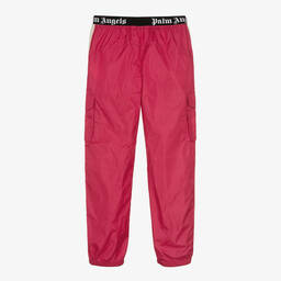 Palm Angels-Teen Girls Pink Logo Cargo Trousers | Childrensalon Outlet