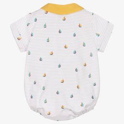 Paloma de la O-Baby Boys Grey & White Striped Shortie | Childrensalon Outlet