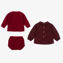 Paloma de la O-Бордовый трикотажный комплект с шортами для малышей | Childrensalon Outlet