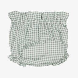 Paloma de la O-Baby Girls Green Cotton Bloomer Shorts | Childrensalon Outlet