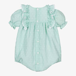 Paloma de la O-Baby Girls Green Plumeti Cotton Shortie | Childrensalon Outlet