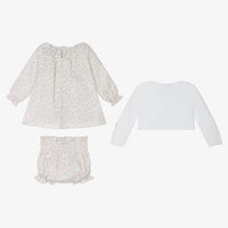 Paloma de la O-Baby Girls Ivory Floral Dress Set | Childrensalon Outlet