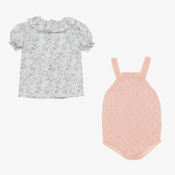 Paloma de la O-Baby Girls Pink & Blue Shortie Set | Childrensalon Outlet
