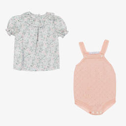 Paloma de la O-Baby Girls Pink & Blue Shortie Set | Childrensalon Outlet